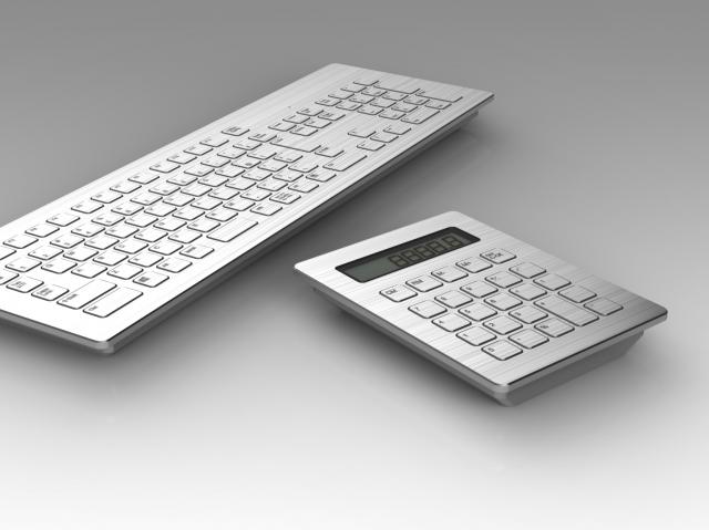 アルミ削り出しキーボード／電卓