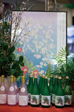 花と日本酒のセット販売　写真