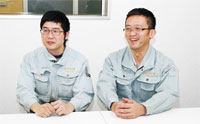 中田社長(右)と竹川製造部長