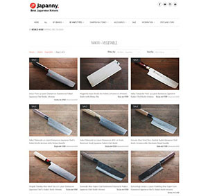 ネットショップでは1～2万円の和包丁が売れ筋。サイトのイメージ画像
