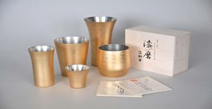 漆磨　箔銅華ビアカップ