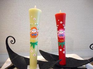 和ろーそく　友禅明かり　加賀八幡起き上がり