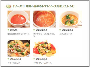 通信部に掲載している塩麹入りのトマトソースを使ったレシピ集の画像
