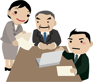 会議をする会社員のイラスト