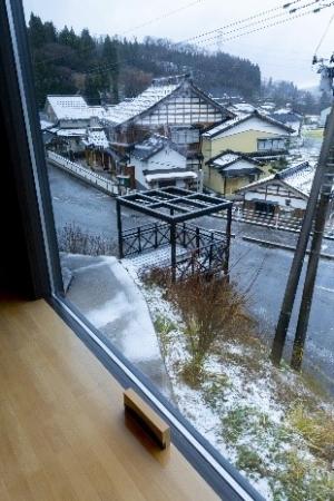 店内の２階から見える外の様子