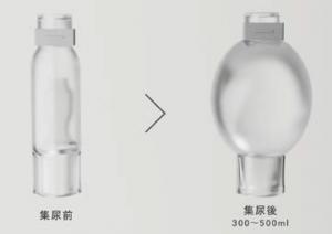 排尿前と臭尿後の製品の変化の様子の写真