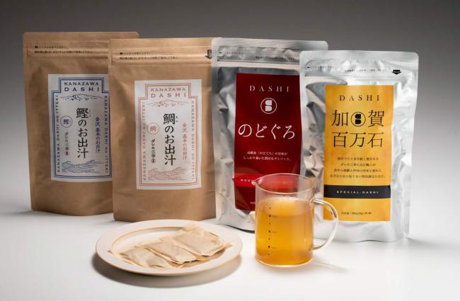 三幸食品の「だしシリーズ」の写真。家庭で手軽にプロの味を楽しめると、人気。