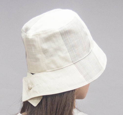 株式会社 山崎麻織物工房 帽子 帯結 / 白