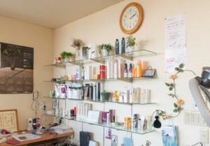 ヘアケアの商品が陳列