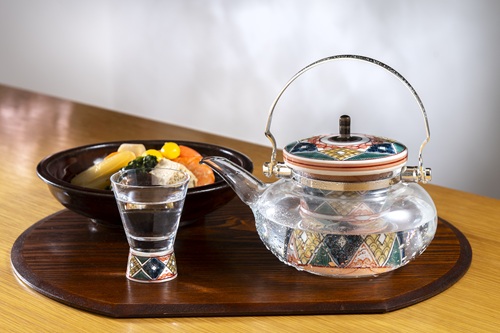 ショットグラス古九谷菱文 使用例