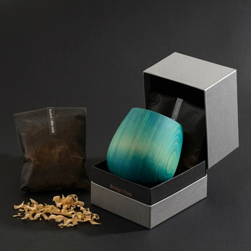 DesignStore【THE EASTON】能登ヒバタンブラー ラウンドタイプ 山中塗 (ターコイズブルー)パッケージ