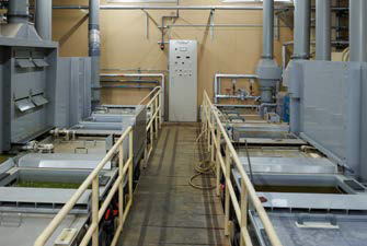 腐食しやすいマグネシウムの表面を皮膜処理するための設備の写真